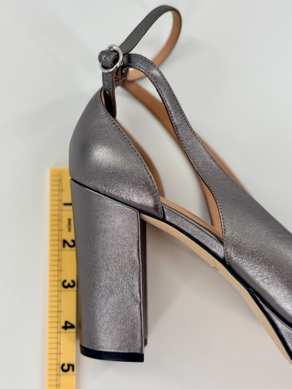 Cole Haan Grand OS Metallic Leather Heels Womens 8.5B Pewter Wedding Season - Picture 8 of 9